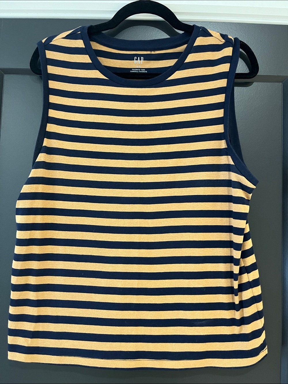 GAP Navy and Tan Striped Sleeveless Tank